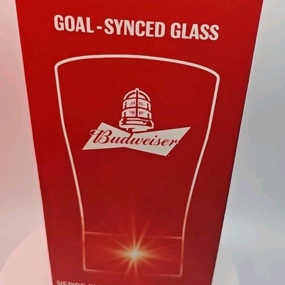 Budweiser Red Light Goal Synced Glass NHL NFL MLB Bluetooth Budweiser Sports App